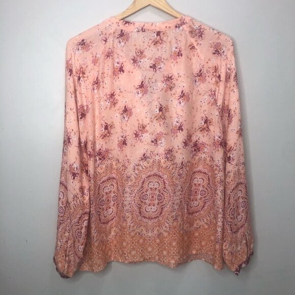 Sanctuary Sunshine Girl Floral Print Lace Up Tunic Top Sz Small Peasant Bohemian - Picture 7 of 10